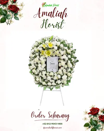 Krans Bunga Duka Cita di Pondok Karya