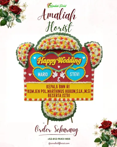 Karangan Papan Bunga Pernikahan di Pondok Karya